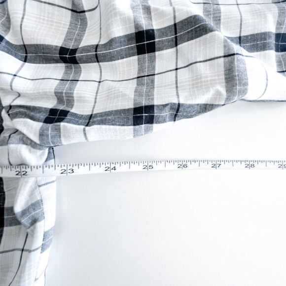 Roper Mens Casual Shirt Pearl Snap Up Long Sleeve Plaid Black White Silver Large - Picture 6 of 7